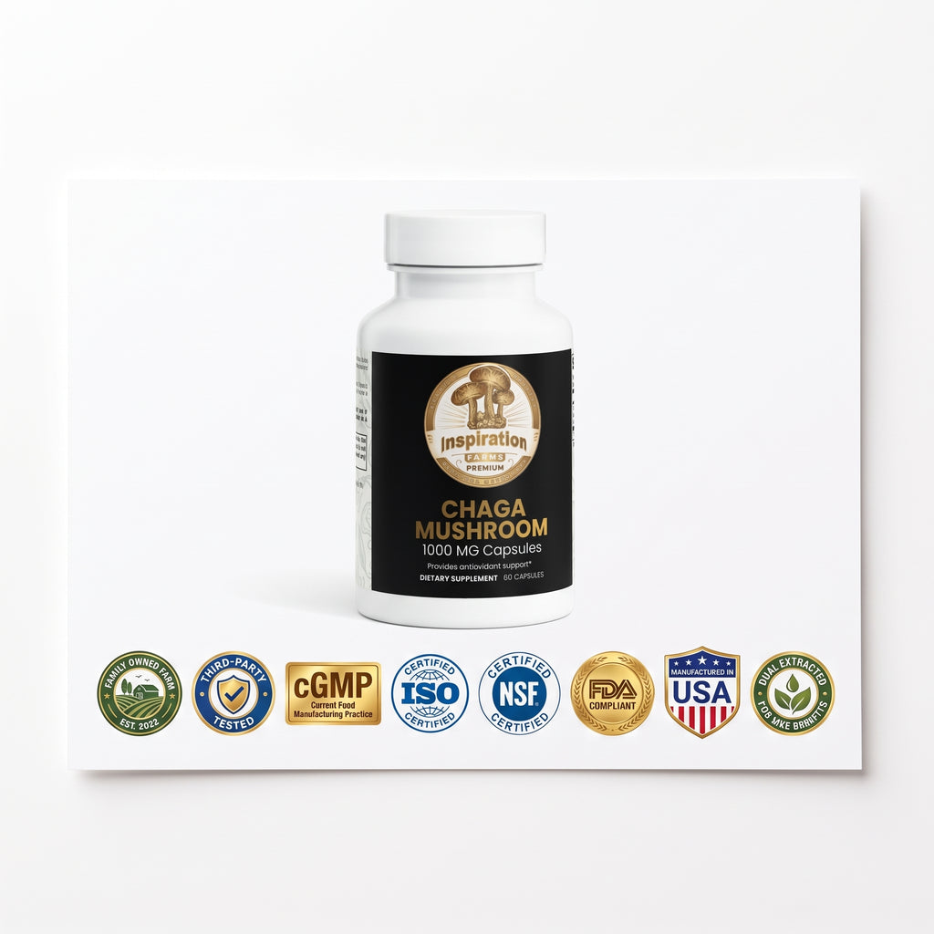 Chaga Mushroom Capsules – Antioxidant & Immune Support | 60 Capsules