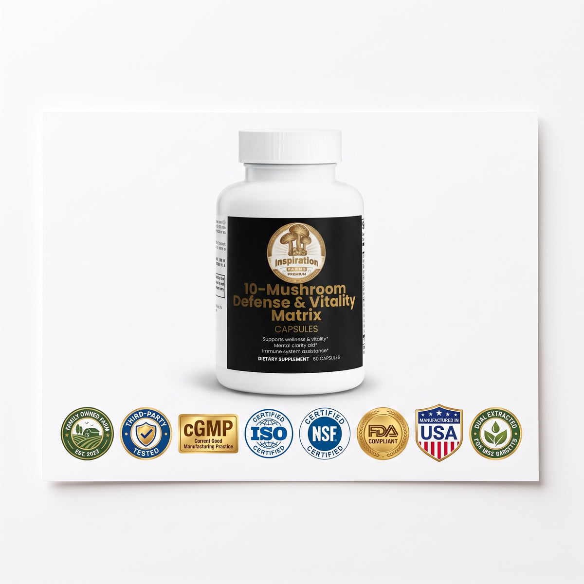 Mushroom Complex 10X Capsules – 10 Mushroom Blend | 60 Capsules