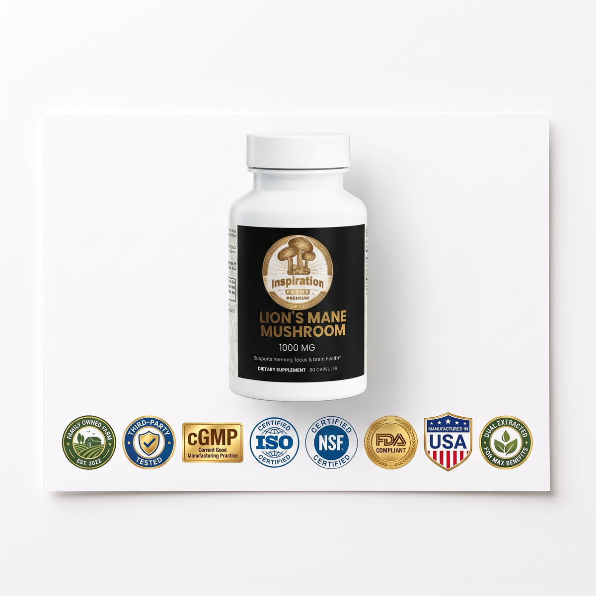 Lion's Mane Mushroom Capsules – Cognitive Support | 60 Capsules
