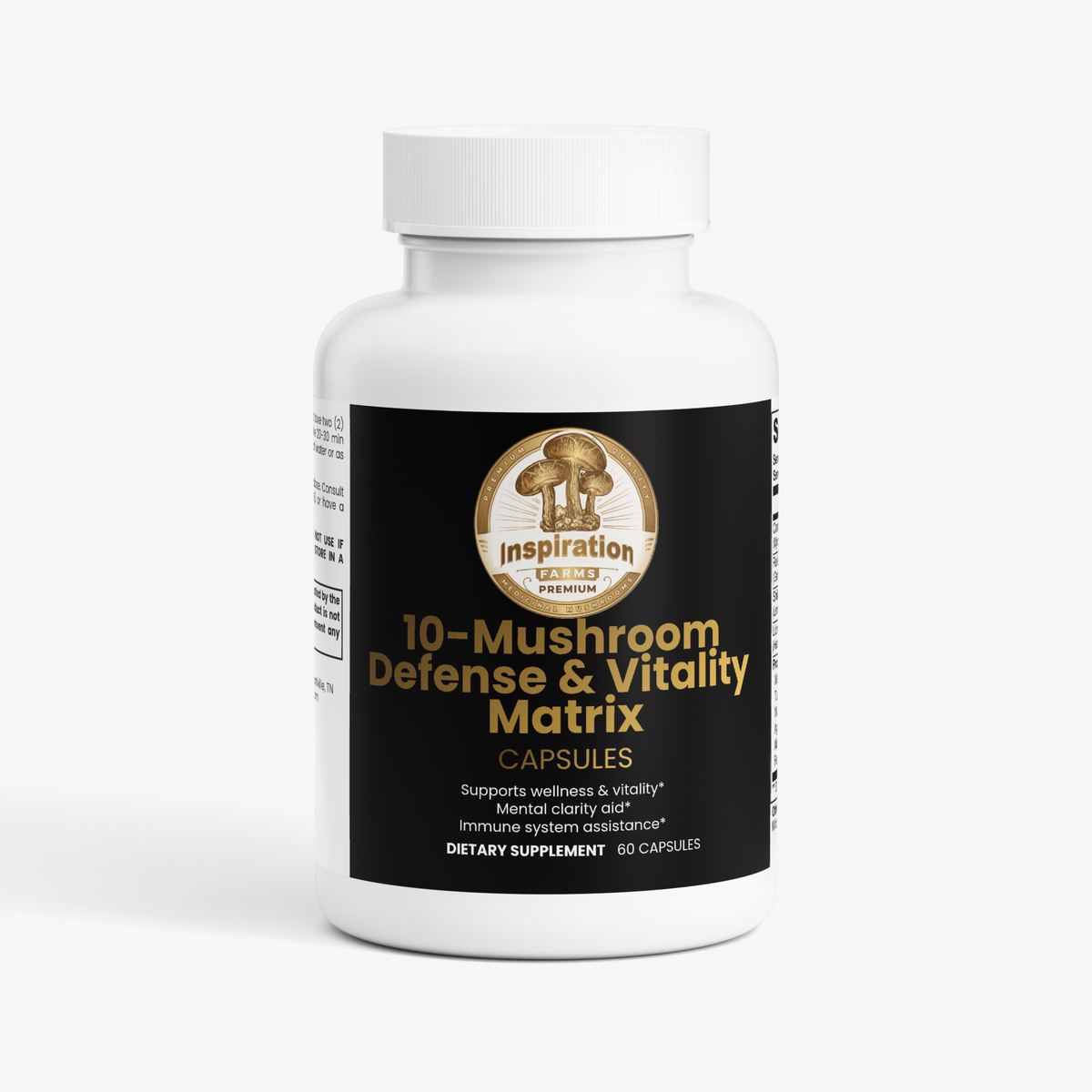 Inspiration Farms Mushroom Complex 10X Capsules – 10 Mushroom Blend | 60 Capsules