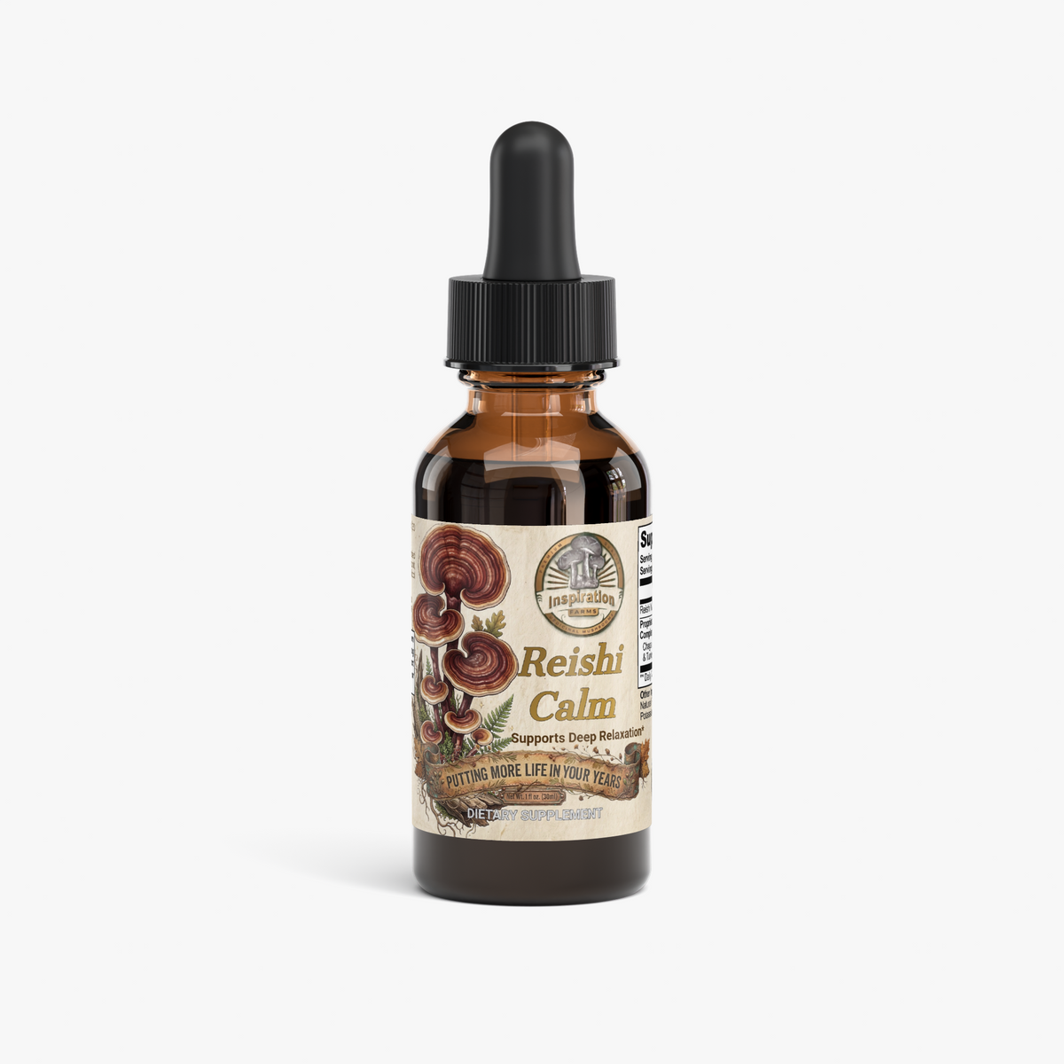 Inspiration Farms Reishi Calm Drops – Alcohol-Free Glycerite | 1 fl oz