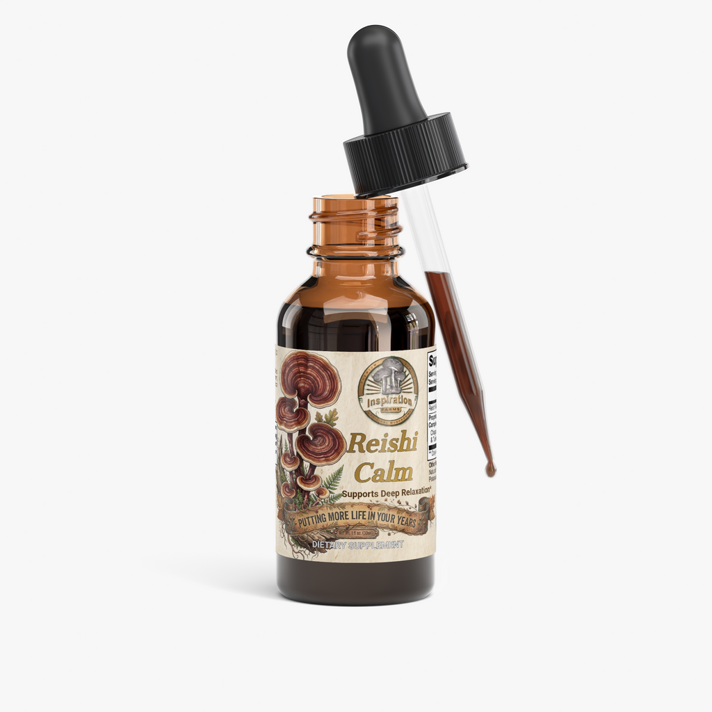 Inspiration Farms Reishi Calm Drops – Alcohol-Free Glycerite | 1 fl oz