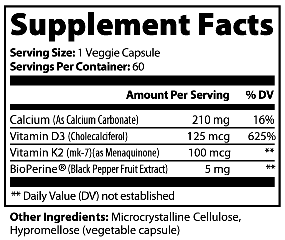 Premium Vitamin D3 + K2 Complex
