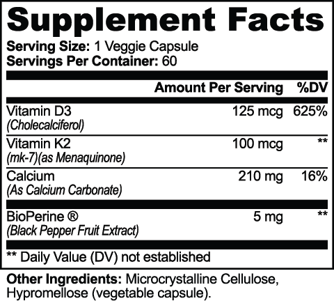 Premium Vitamin D3 + K2 Complex