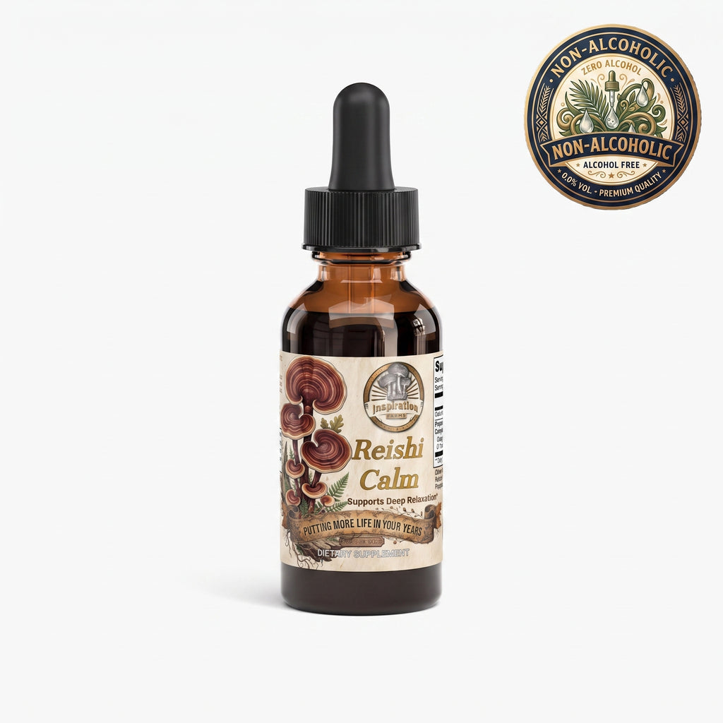 Inspiration Farms Reishi Calm Drops – Alcohol-Free Glycerite | 1 fl oz